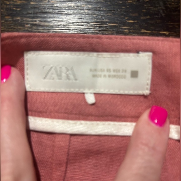 Zara Linen Blend High Waisted Shorts Size XS - Picture 4 of 5